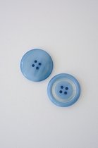 Knopen 10 stuks - blauw 28mm - blauwe knoop met twee gaatjes
