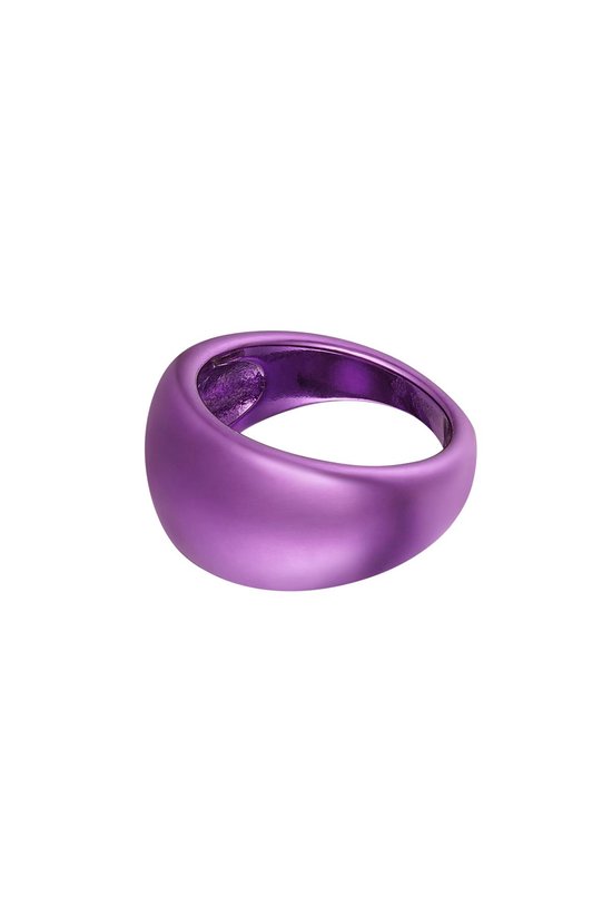 Ring - holografisch - Paars - Stainless Steel - Maat 17 -Yehwang
