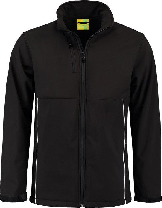 Lemon & Soda Softshell jacket voor heren in de kleur zwart in de maat 3XL.