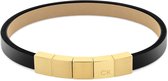 Calvin Klein CJ35000491 Heren Armband - Sieraad - Leer - Zwart - 8 mm breed - 19.5 cm lang