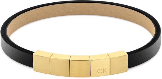 Bracelet Homme Calvin Klein CJ35000491 - Bijoux - Cuir - Zwart - 8 mm de large - 19,5 cm de long