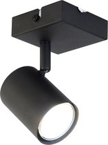 QAZQA jeana - Moderne Dimbare LED Smart Plafondspot | Spotje | Opbouwspot incl. wifi met Dimmer - 1 lichts - L 10.5 cm - Zwart - Woonkamer | Slaapkamer | Keuken