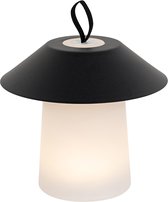 QAZQA ivan - Design Dimbare LED Draadloze Oplaadbare Tafellamp USB met Dimmer - 1 lichts - H 30 cm - Zwart - Buitenverlichting