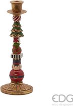 Viv! Christmas Kerst Tafeldecoratie - Kandelaar Notenkraker Guard Cadeaus Kerstboom - rood goud groen - 31cm