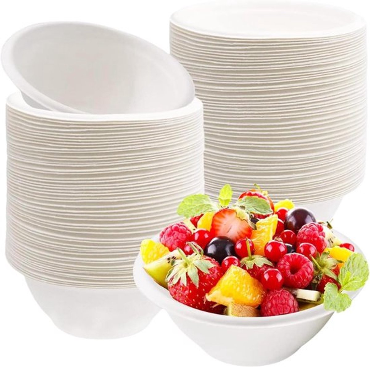 Soepkommen van suikerriet voor picknick, verjaardag, barbecue - 100 stuks