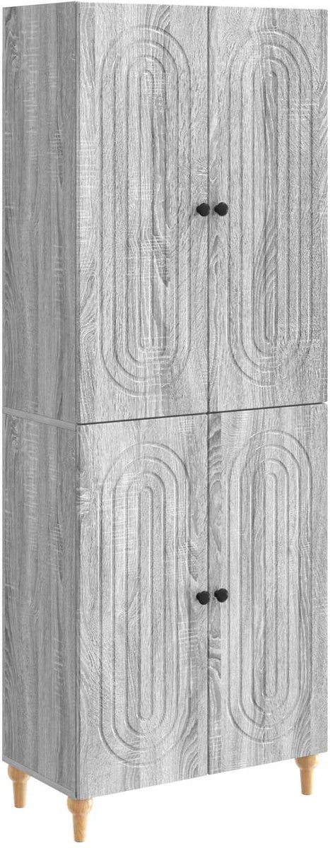 vidaXL Kast - Set - 2 - st - Bewerkt - hout Grijs sonoma
