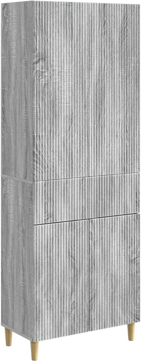 vidaXL Kast - Set - 2 - st - Grijs - Sonoma - Bewerkt - hout Grijs Sonoma