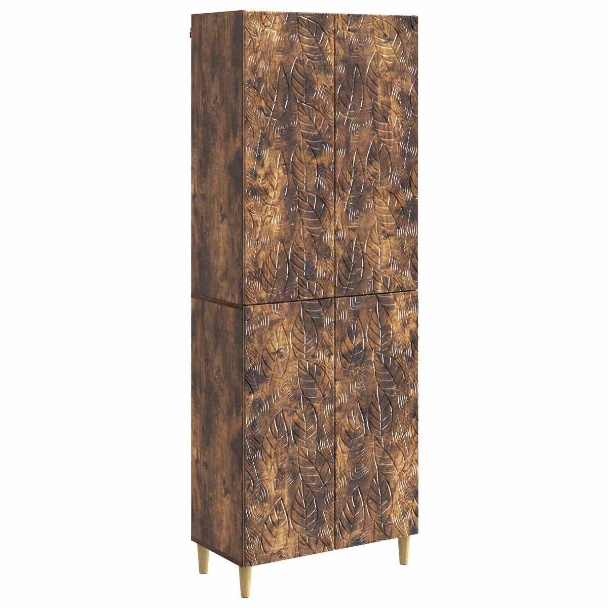 vidaXL Kast - Set - 2 - st - Gerookt - eiken - Bewerkt - hout Gerookt eiken