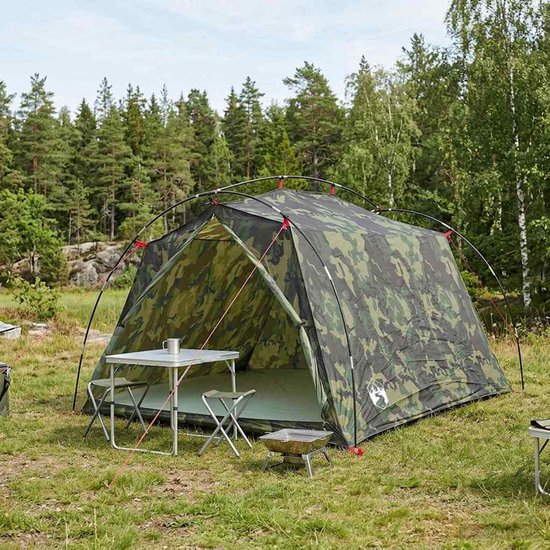 vidaXL - Tunneltent - Camouflage - 2-persoons - 185T - Polyester - met - PU - Coating van Vidaxl — afbeelding 4