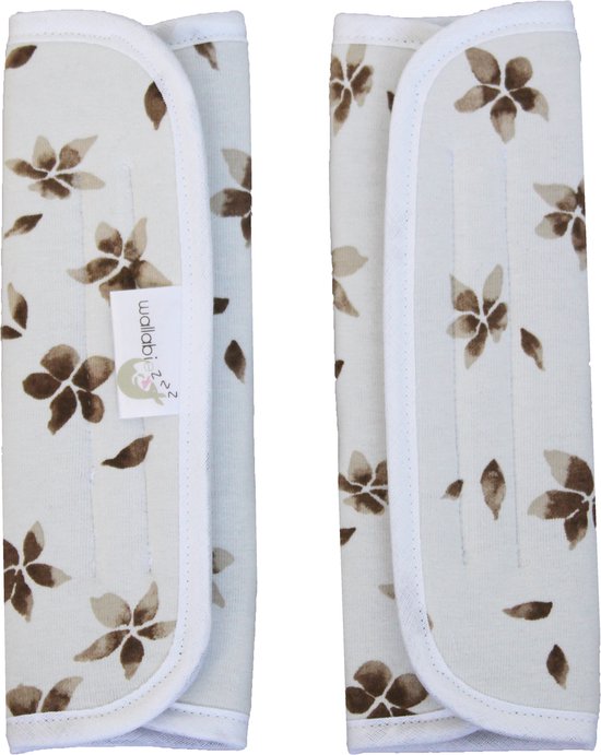 Gordelbeschermer Kind - Set 2 stuks - Bloemen Bruin van Little Dutch — afbeelding 2