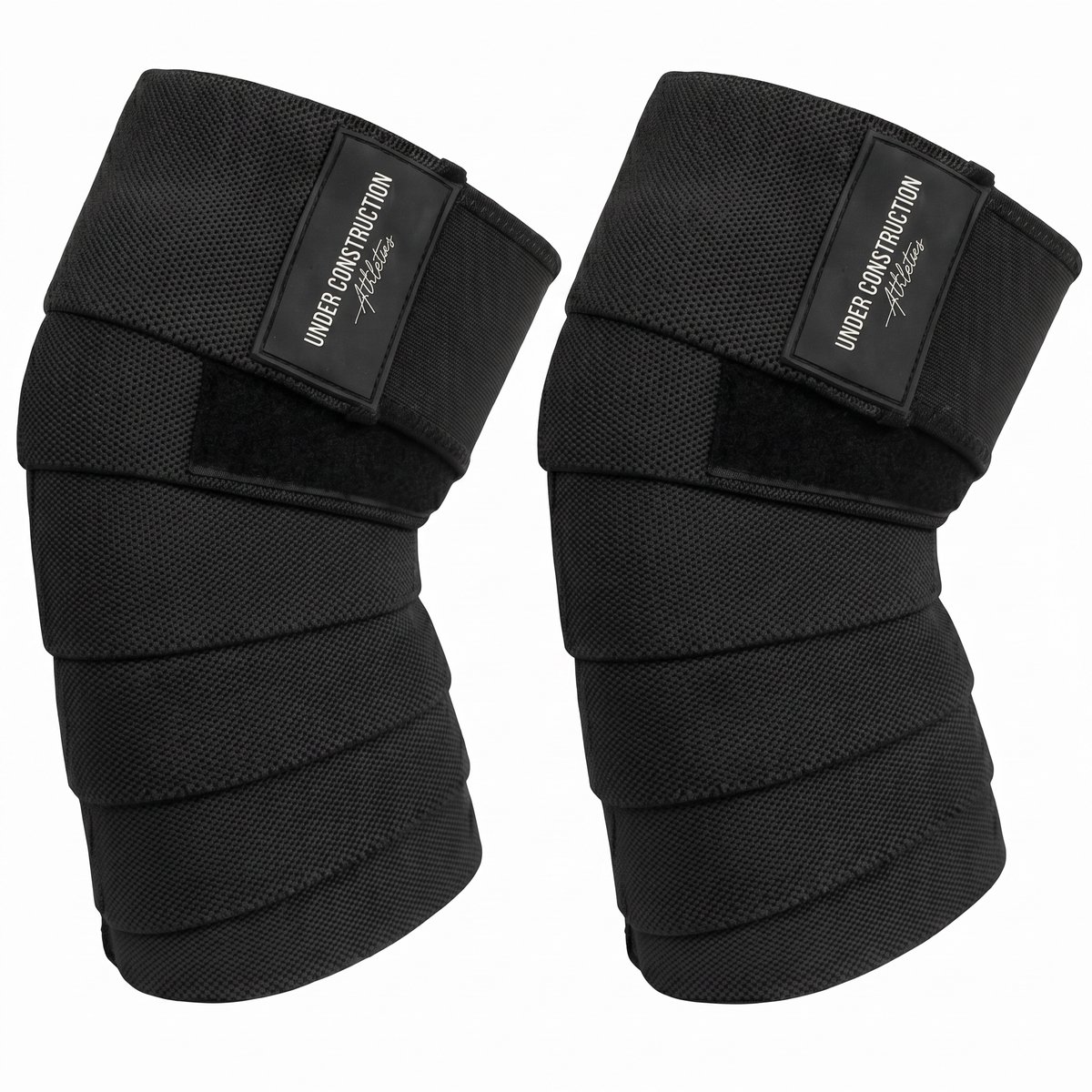 UCAthletics Knee Wraps Powerlifting - Knee Wraps - Knee Sleeves - Kniebraces - Knee Pads - Compressie - Krachttraining - Fitness - Crossfit - Gym - Calisthenics - Zwart - 2 stuks - One Size