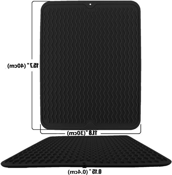 Grote Golfvormige Siliconen Warmtebestendige Onderzetters en Keukenmatten Set van 2, Antislip en Isolerend voor Pannen en Tafelgebruik, 40 x 30 cm — afbeelding 5