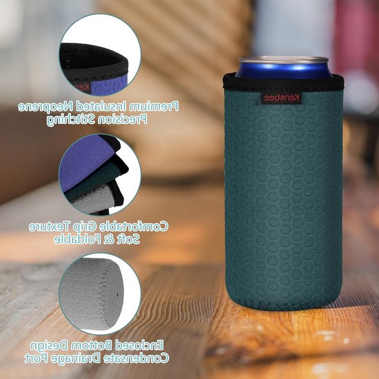 6 Stuks Isolerende Herbruikbare Neopreen Can Coolers voor Bierblikken - Niet-slip, 500ml, 4 Kleuren: Zwart, Grijs, Paars, Donkergroen — afbeelding 5