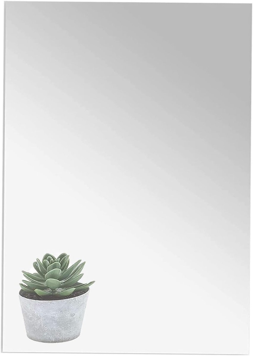 Grote Zelfklevende Acryl Spiegel, Flexibele Wanddecoratie, HD Wandspiegel zonder Frame (40 x 30 cm)