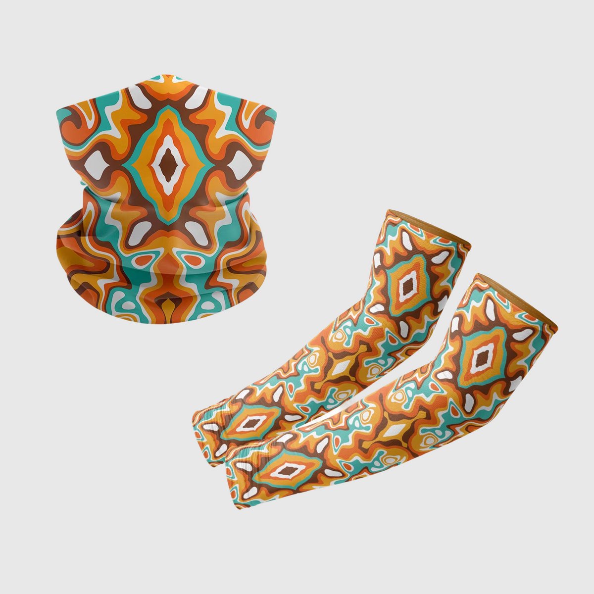 Premium Nekwarmer & Armstukken Set - UV-Bescherming - Ice Silk Materiaal - Zonbescherming Combiset - Voor Sport, Fiets & Motor - Dames & Heren