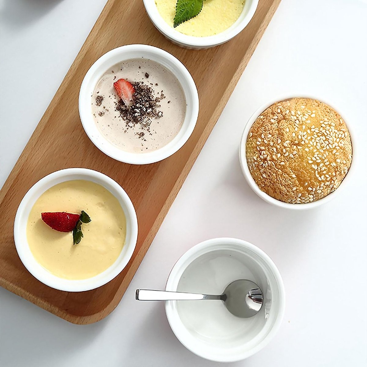Set van 8 Kleine Porseleinen Ramekins 120ml voor Airfryer, Soufflé, Pudding en Dips - Groen — cadeau in Koken & Dineren - foto 6