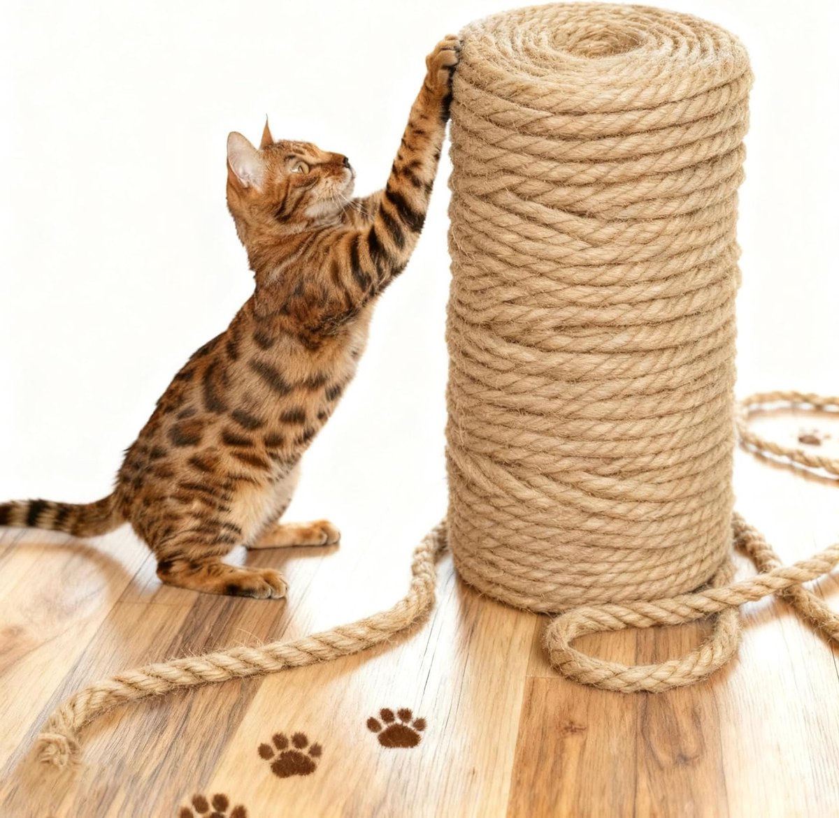 Sisal Touw voor Krabpaal, Natuurlijke 100 m, 6 mm Dikke Touw voor Katten, DIY Projecten, Tuin Decoratie, Duurzaam en Sterk Touw