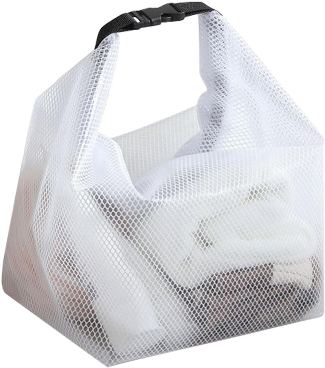 1 Waterdichte Opbergtas - 35×15,5×27,5 cm - Ruime Tas met Trekkoord - EVA-materiaal - Met Handvat - Geschikt voor Buiten, Reizen, Toiletartikelen en Make-up - Unisex - Wit