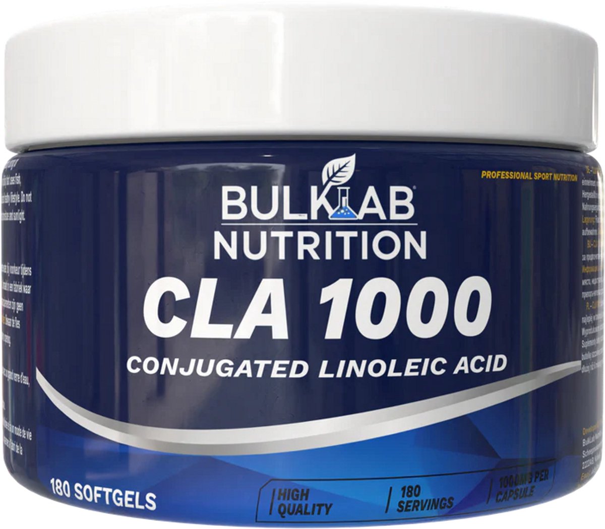 CLA 1000 - 180 Softgels - BulkLab Nutrition - Vetverbranders - Afvallen - Geconjugeerd Linolzuur Vetzuur - Premium Kwaliteit