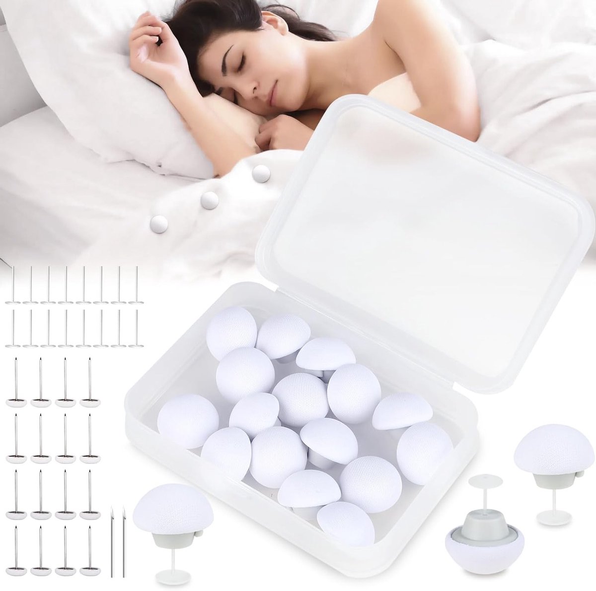 Duvet clips voor het bevestigen van dekbedden - Wit, 13.7 x 9.7 x 3.6 cm, 160 g, Dekbedbevestiging, Bedaccessoires, Dekbedclips