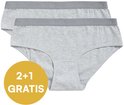 Twee grijs gemêleerde hipsters van Ten Cate met grijze tailleband met logo. 2+1 gratis.