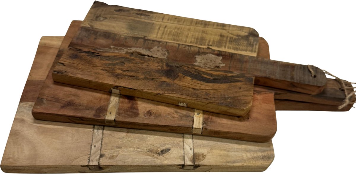 by Mooss - Broodplank - Tapas plank - Kaasplank - Rechthoek - set van 3 - Handvat - Serveren