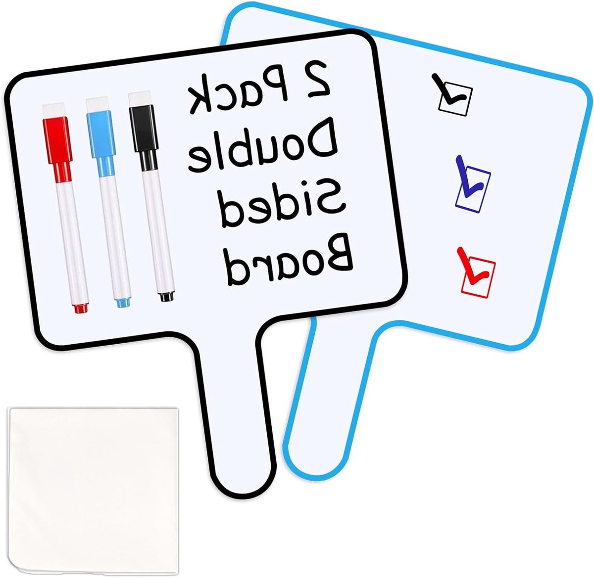 Drooguitwisbare Borden - Kleine Whiteboards en Handheld Dubbelzijdige Antwoordpaddles met Magnetische Markers voor Studenten en Docenten