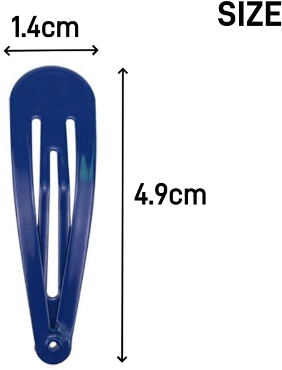 40 stuks haarspelden voor meisjes, 5 cm metaal, snap-haarspelden voor vrouwen, haaraccessoires (donkerblauw)