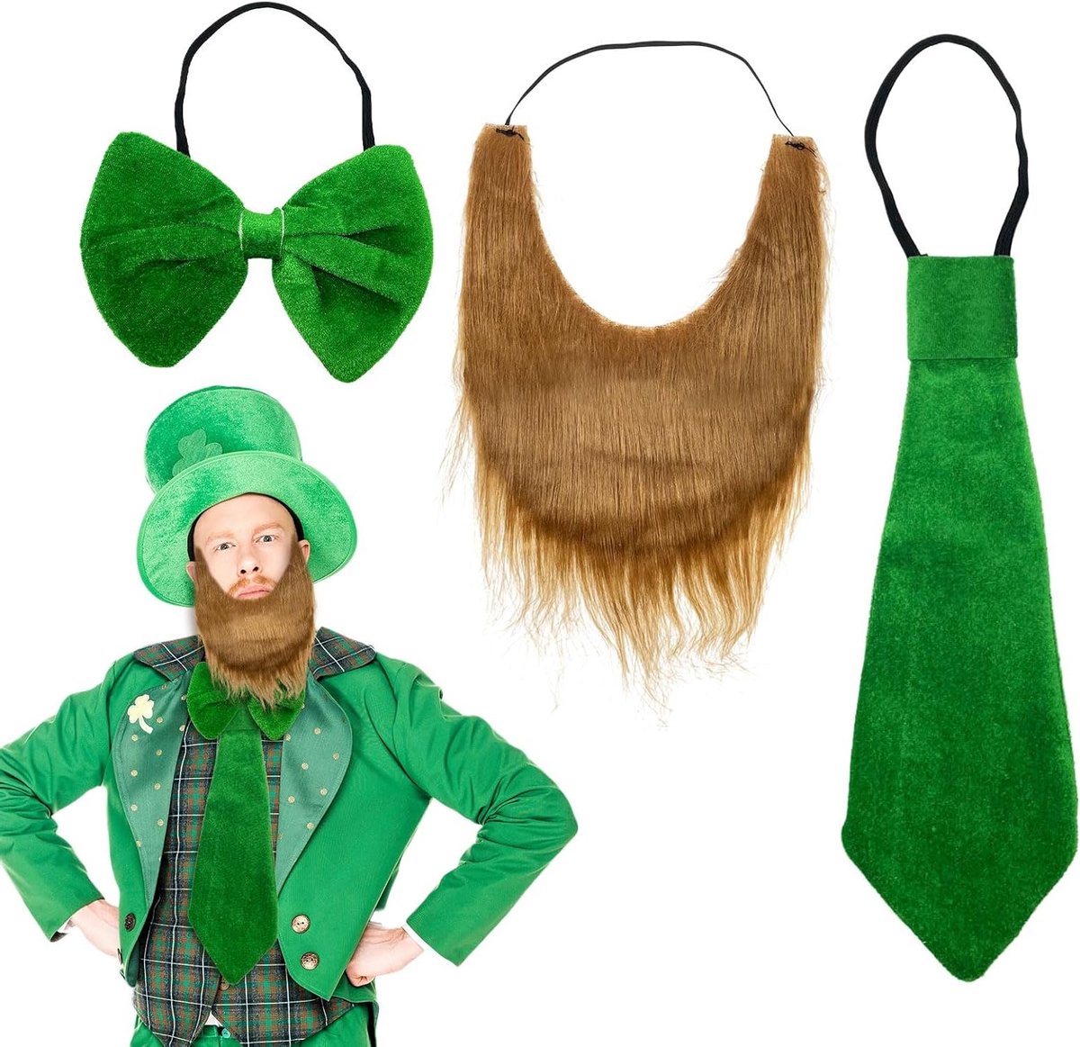 Groene Kledingaccessoires voor St. Patrick's Day, Leprechaun Kostuum Decoraties, Retro Prop voor Mannen en Vrouwen, Perfect voor Ierse Pub Outfits