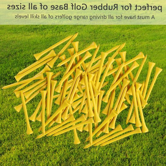 100 Stuks Biologisch Afbreekbare Golf Tees van Hout - 70mm Lange T-shirts voor Golfen, Ideaal voor Drivers en Golfmatten — afbeelding 3