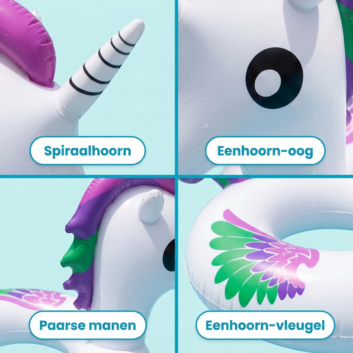 Cheqo® Zwemring Eenhoorn - Opblaasbaar Unicorn Zwemband voor Kinderen en Peuter - Waterspeelgoed voor Zwembad en Strand - Pool Float Ring - Buitenspeelgoed - Zomerspeelgoed voor Meisjes - Opblaasbare Zwemband - Strandspeelgoed - Zomerplezier – foto 2