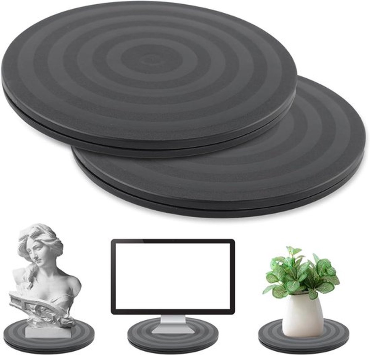 Draaibare Stand Draaitafel 2 Stuks Voor TV Computer Monitor Laptop - Zwaar Belastbaar Roterend Platform - Luie Susan met Stalen Kogellagers