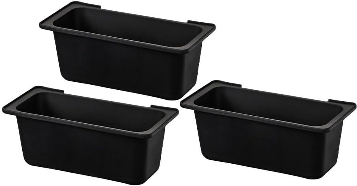 Set van 3 grillafvoeren voor efficiënt barbecueën in de achtertuin (zwart)