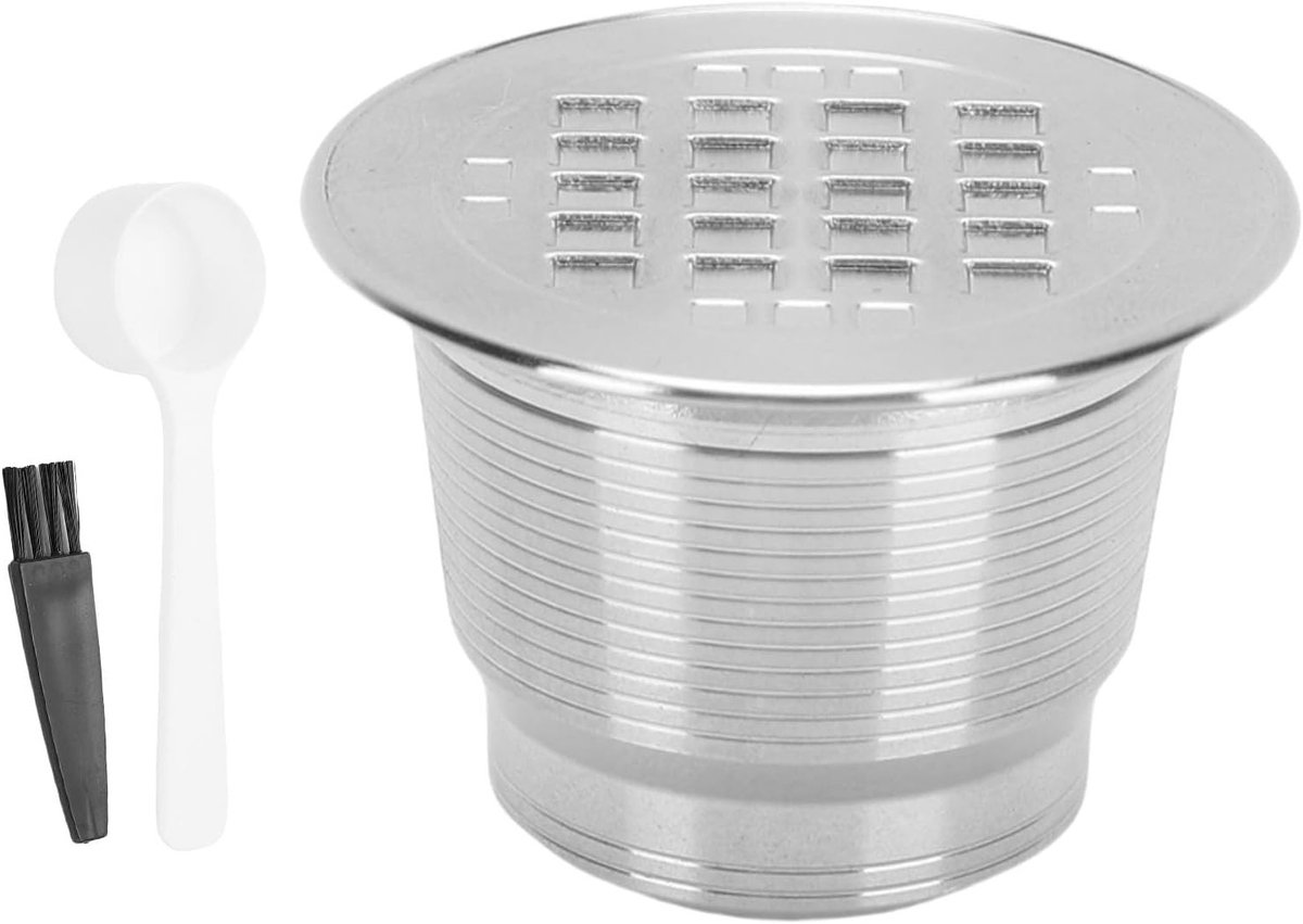 Herbruikbare Koffiecapsules van RVS, Navulbare Espresso Pods met Borstel en Lepel, Duurzame Koffiefilters voor Koffiemachines en Accessoires