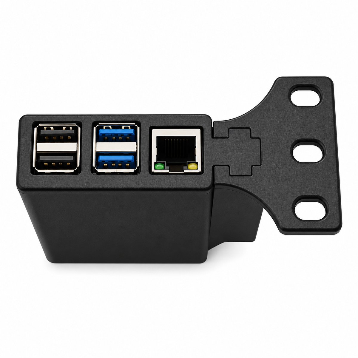 Raspberry Pi 2 - 2B+ Rack Mount Behuizing Voor 10 Inch En 19 Inch Serverkast - Netwerk Rackmount Case - Mini Server Behuizing - Home Assistant - NAS - Homelab - 85,6 x 56,5 mm - Zwart