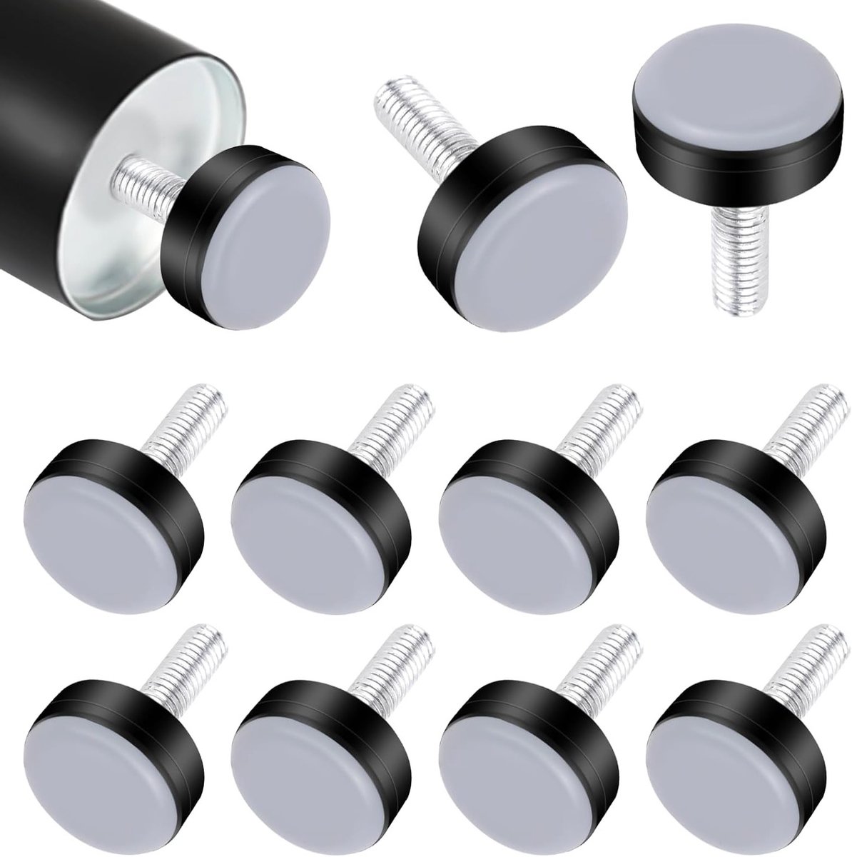 10 stuks meubelglijders met schroefdraad M6, 20 mm teflon glijders voor stoelen en tafels, anti-slip basis voor optimale bescherming van vloeren