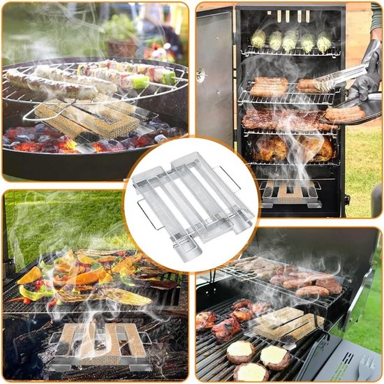 Efficiënte Cold Smoke Generator met 2 Borstels en 6 Haken voor Kettle Barbecue en Rookoven, Eenvoudig in Gebruik en Energiebesparend — afbeelding 4