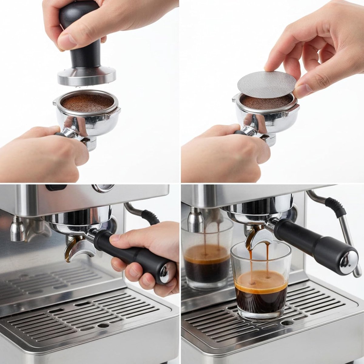Set van 3 Italiaanse espressofilters van 58,5 mm met een dikte van 1,7 mm, geschikt voor filterhouders van 58 mm, 150 micron 316 roestvrijstalen koffiefilters, herbruikbaar — cadeau in Cadeau-ideeën - foto 5