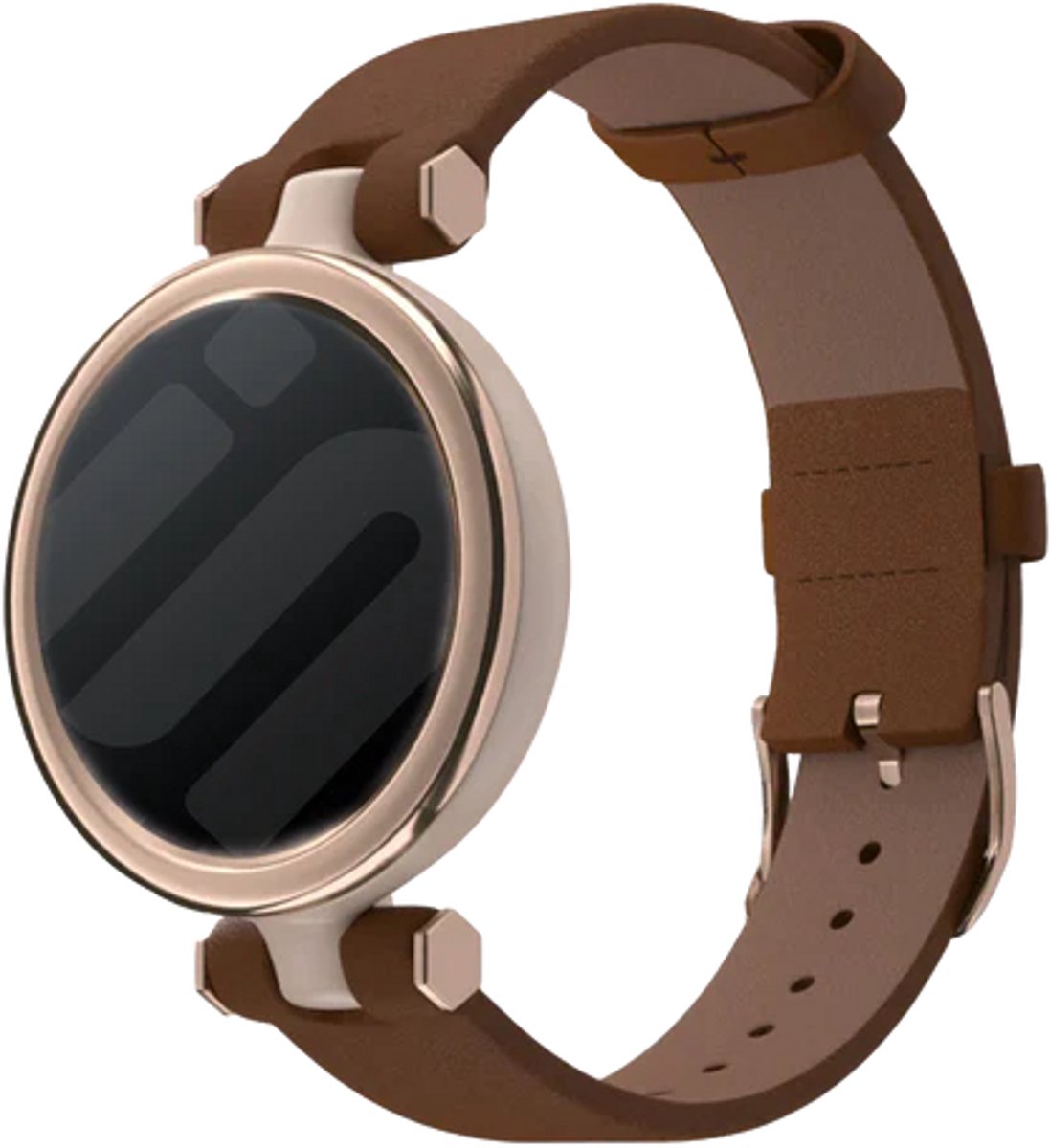 Strap-it Leren bandje - geschikt voor Garmin Lily (bruin)