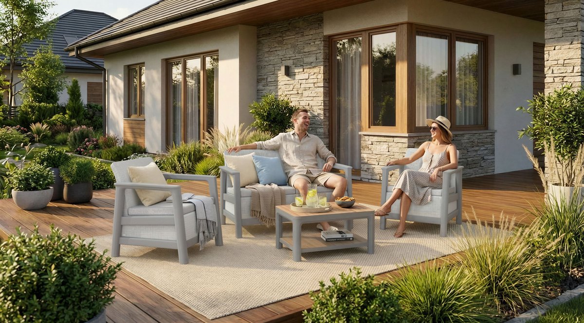 Keter Scandi Linea Loungestoel - 2 stuks - Lichtgrijs thumbnail 7