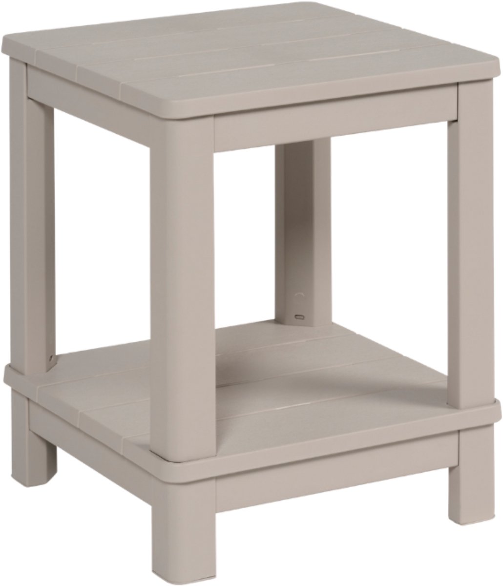 Keter Troy Deluxe Bijzettafel - 40.5x40.5x2cm - Soft Beige