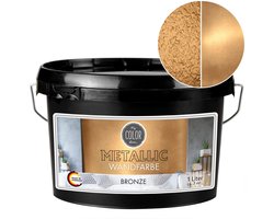 My Color Room Metallic Muurverf - Hoogglans Afwerking - Waterbasis - Terpentine vrij - Brons - 1 Liter