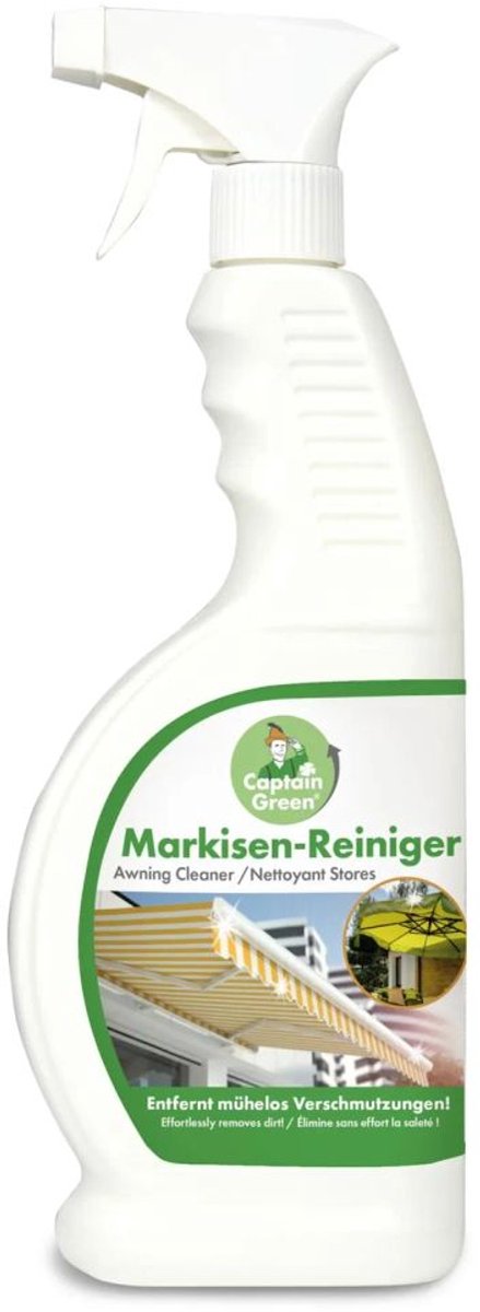 Markisen- und Sonnenschirmreiniger 650 ml - Spezialreiniger voor Außenmarkisen, Hollywoodschaukeln, Sonnenschirme en Strandkörbe, verwijdert hartnäckigen Schmutz zoals Vogelkot, Fett en Speisereste gründlich en schonend