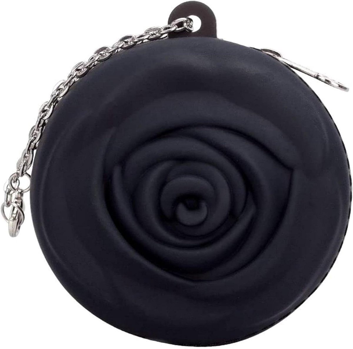 Menstruatiecup Case - Opbergtasje Periode - Hygiënisch Opbergen - Rose Design Siliconen - 9x9x45 cm - Zwart