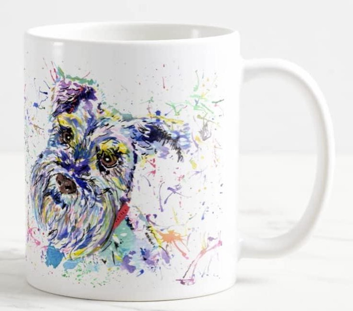 Hond Mok - Koffie beker - Huisdier Kunst - Dubbelzijdig Ontwerp - 330 ml - Wit