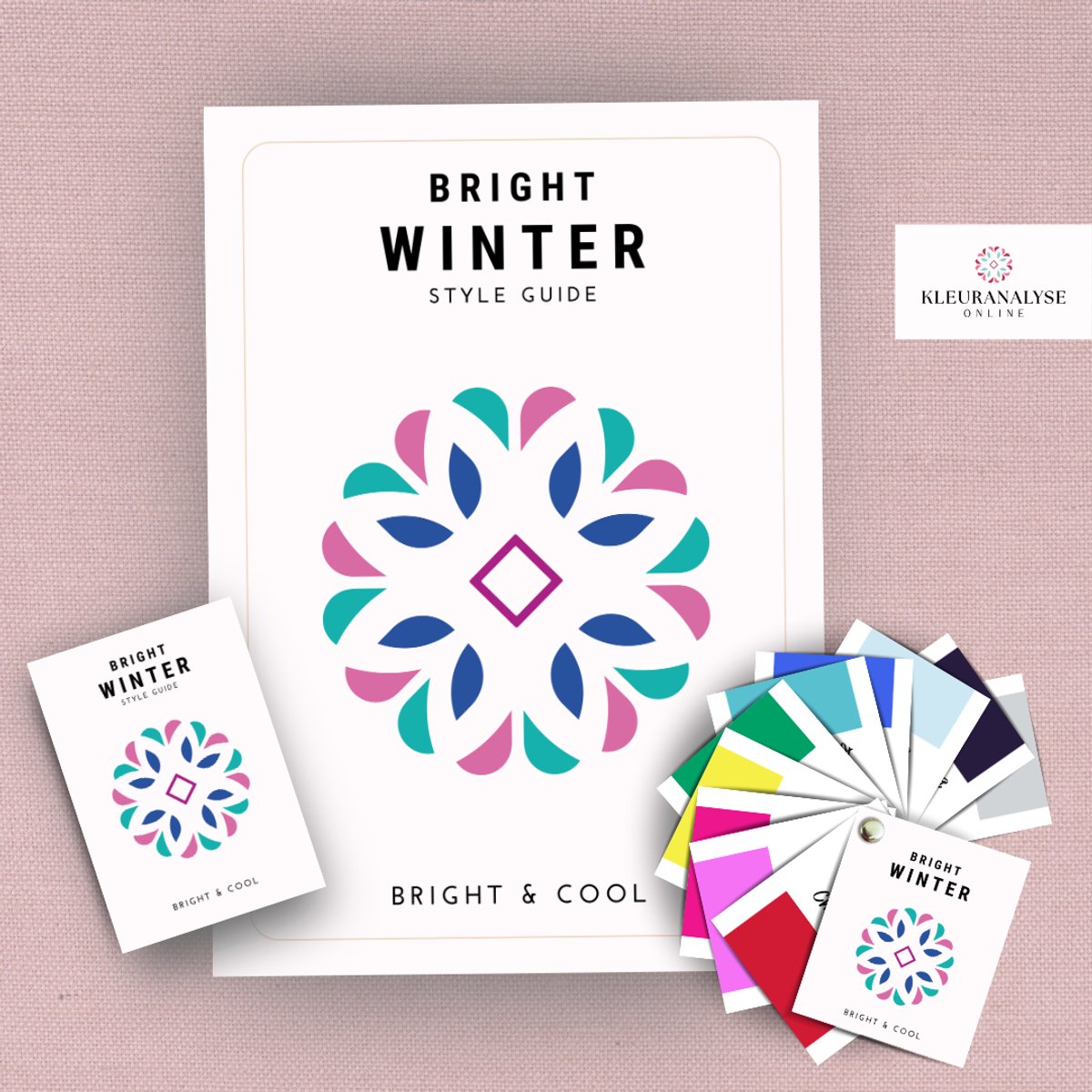 Bright Winter Bundel - Stijlgids + Pocket Guide + Kleurenwaaier - Seizoenskleuren – Kleurtype Wintertype – Koel & Helder – Kleuranalyse – Kleuradvies Voor Kleding