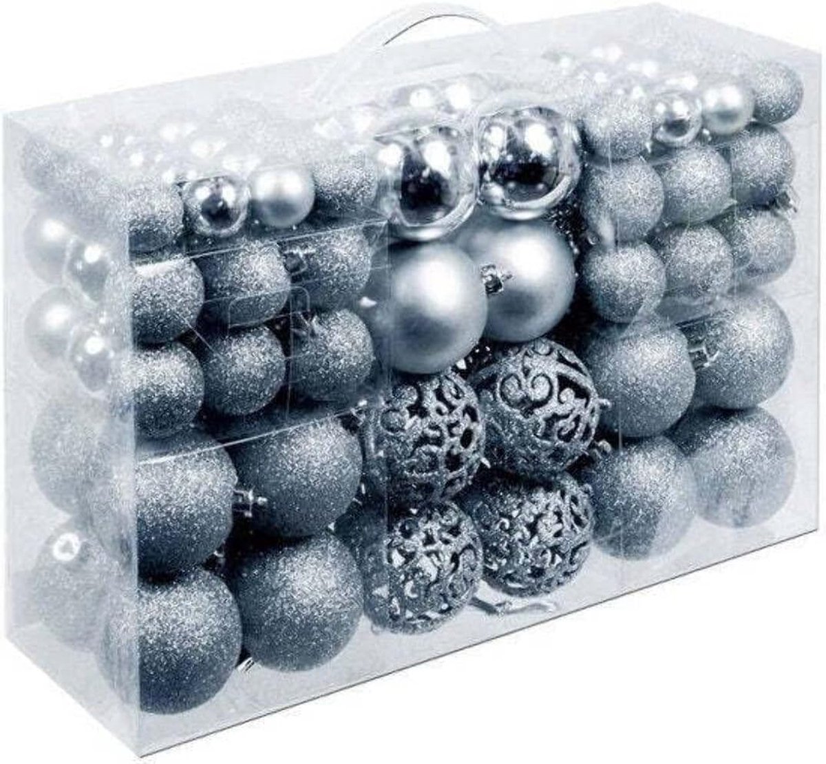 Kerstballen Set - Kunststof Ballen - Kerstboom Versieren - 3 Maten - 100 stuks - Bruin – foto 5