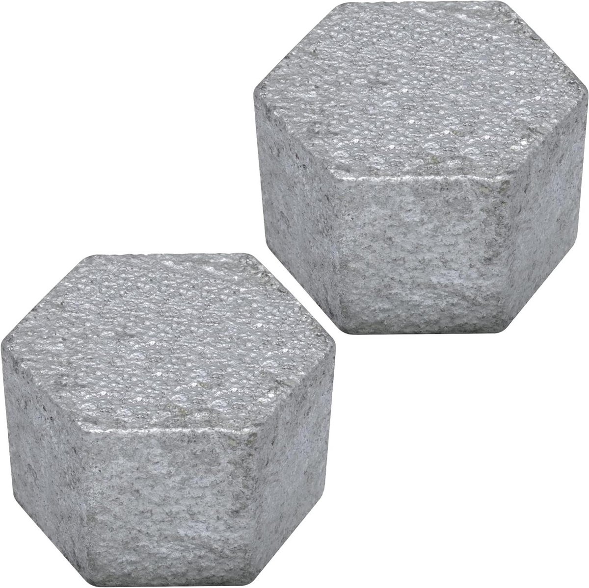 Verzinkte Pluggen - Gietijzeren Schroefdoppen - Leidingen Afsluiten - 1/2 Inch Binnendraad - 2 Stuks - Zilver