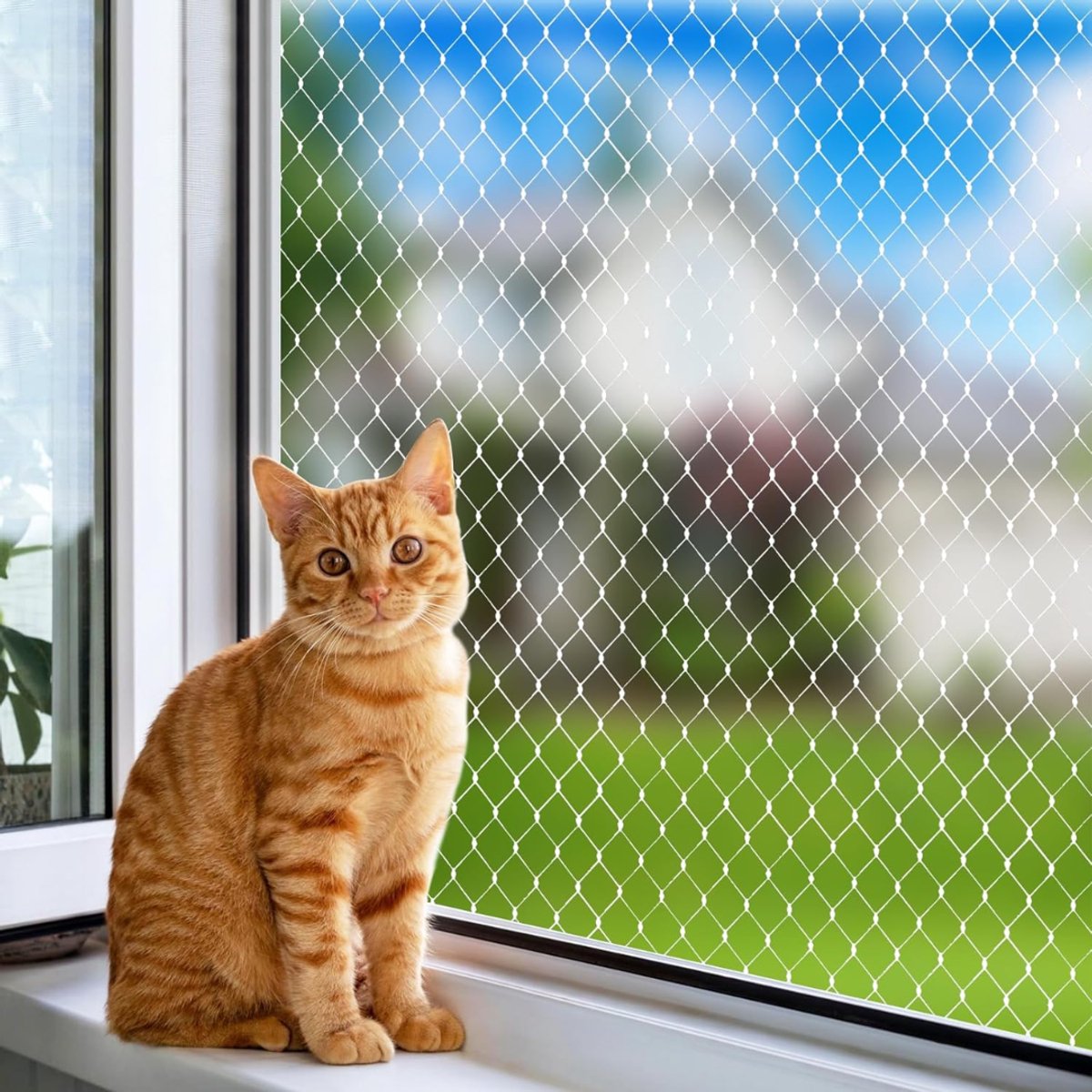 HEZIVO® Kattennet voor Balkon - Kattengaas - Beschermingsnet Katten - Transparant - Scheurvast - 3 x 4 m
