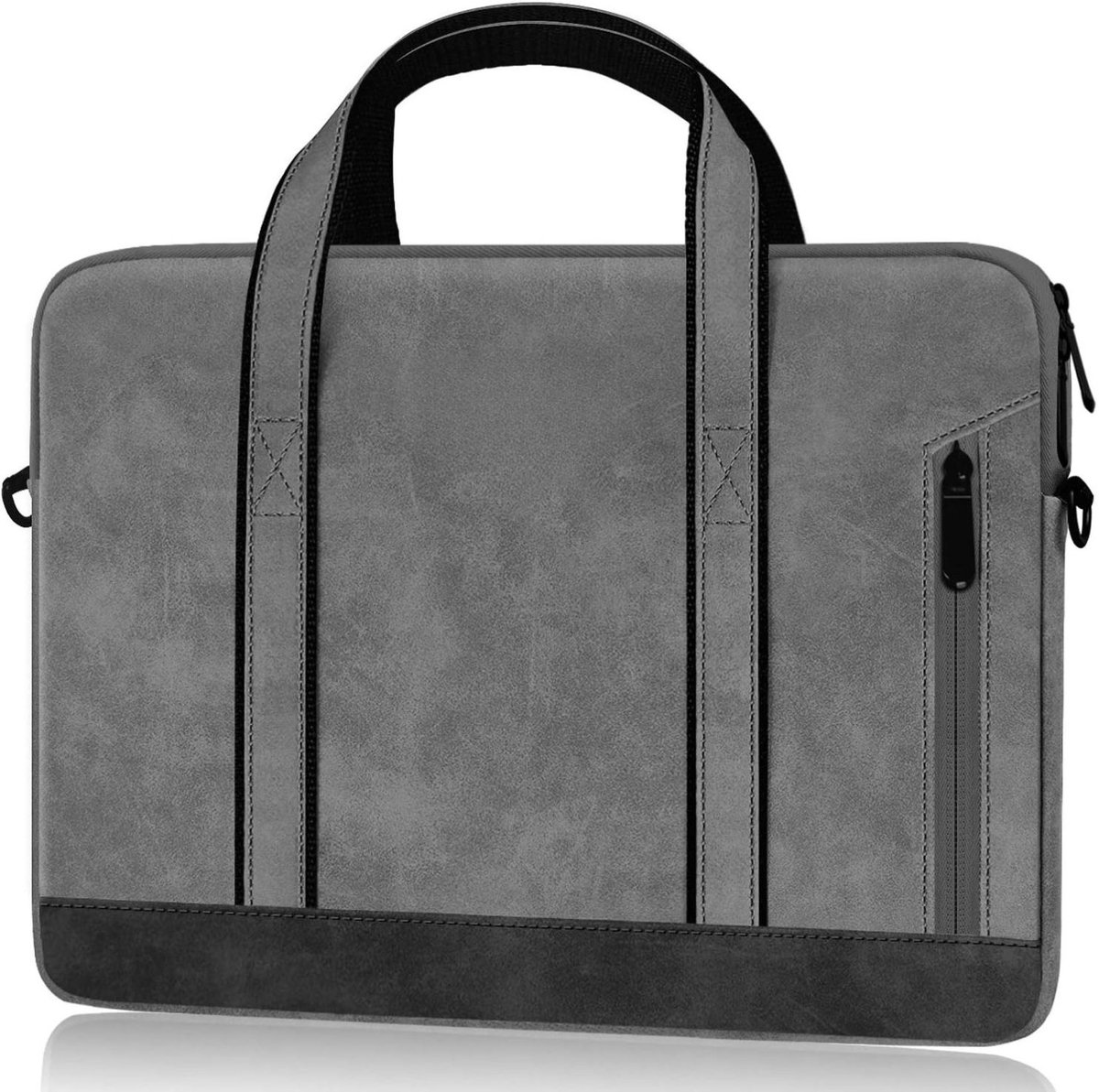 Leren Laptoptas - Laptoptas - Leren Tas - Luxe Leren Laptoptas - Werktas - Schoudertas - Business Tas - Leren Business Tas - 14 inch - Grijs - van Imperatoris